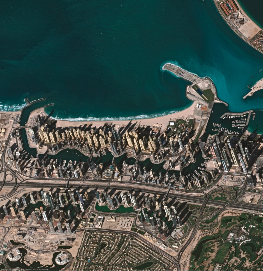 A sample Pléiades 1B image for Marina Walk, Dubai, 2013 (Image Credit: Satpalda)