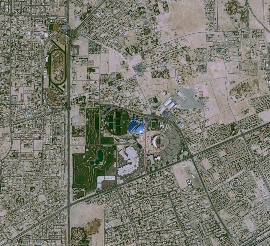 A sample Pléiades 1A image for Marina Doha, Qatar, 2012 (Image Credit: Satpalda)